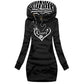 Women's Fashion Queen Printed Sweater Dresses Fall and Winter Long Sleeve Hoodie Dress Solid Color Slim Pullover Sweater Dresses