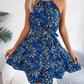 Women Summer Casual Floral Print Ruffle Halter Dress