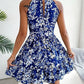 Sexy Spring Summer Floral Halter Neck Short Dresses Holiday Beach Sundress Casual Halter Short Dresses Clothes Women