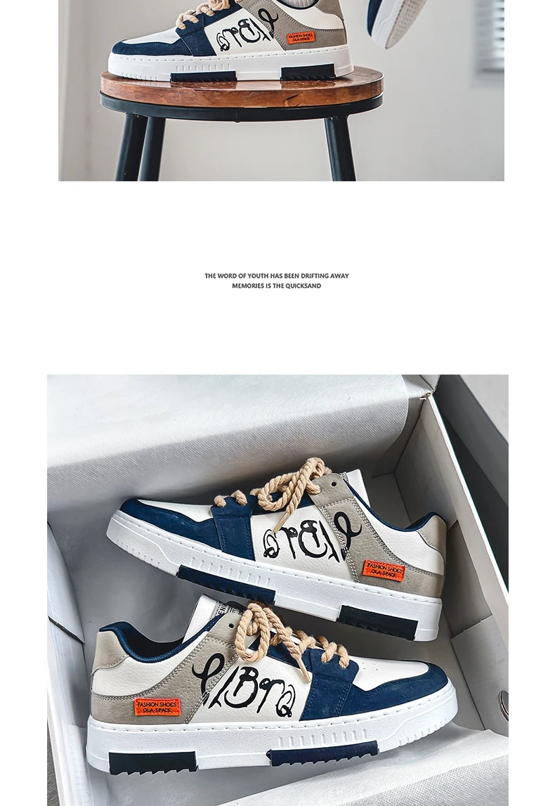 Men's thick soled casual shoes four seasonal soft soled comfortable outdoor walking shoes fashion Breathable student board shoes