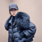 2023 Winter Puffer Jacket Women Large Real Raccoon Fur Collar Short Female Parkas Thick Warm 90% Goose Down Coat Loose