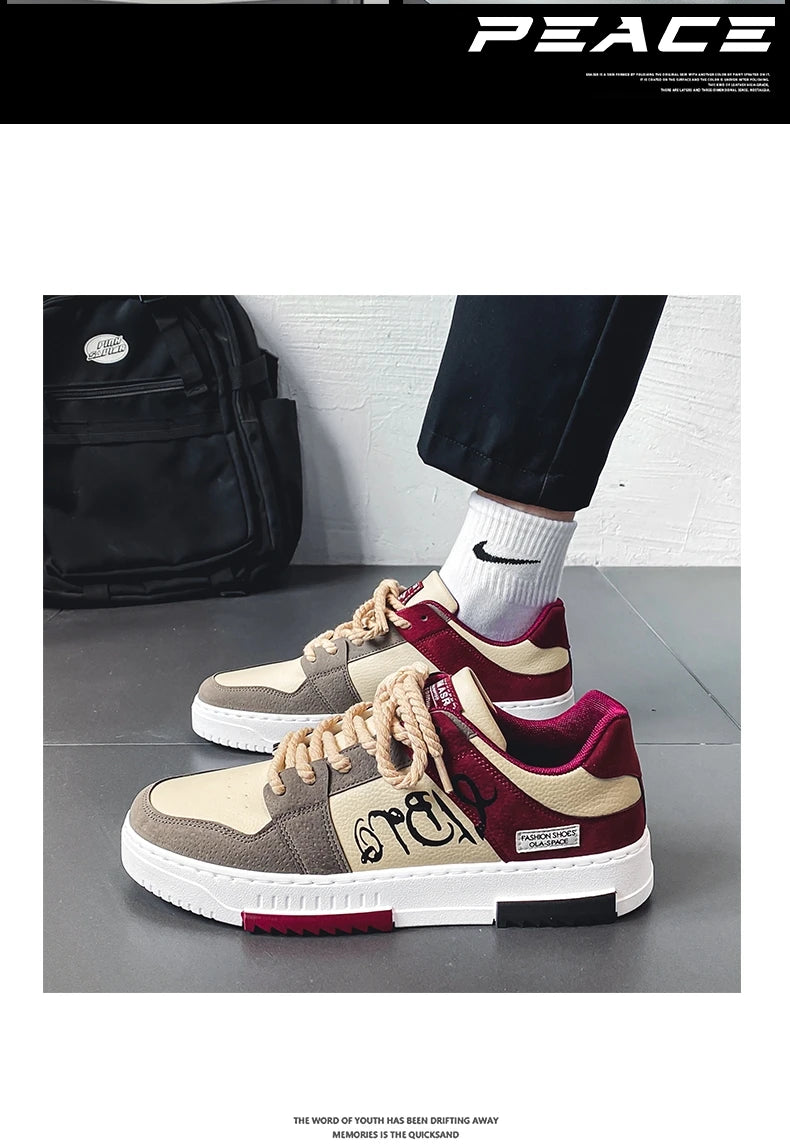 Men's thick soled casual shoes four seasonal soft soled comfortable outdoor walking shoes fashion Breathable student board shoes