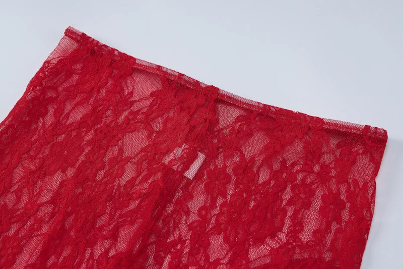 Hugcitar Mesh Strapless Flower Print Sexy Bodycon Mini Dress Foot Leggings 2 Piece Sets 2024 Fall Beach Vacation Y2K Clothes