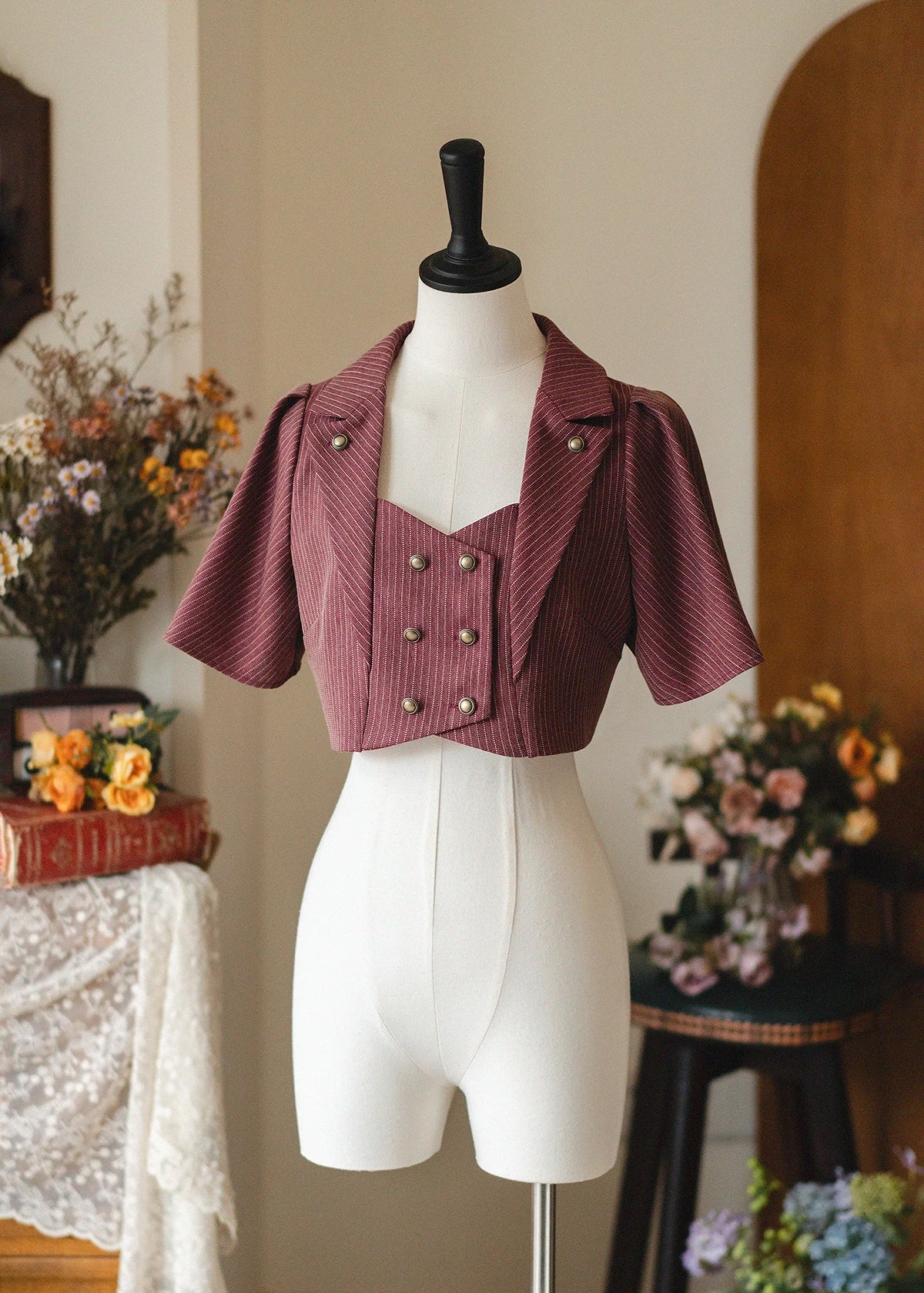 Original Retro Skirt Set Outfits New Spring Women's Stand Collar Long Sleeve Shirt Small Cape Coat Elegant Classical Long Skirt