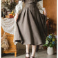 Original Retro Skirt Set Outfits New Spring Women's Stand Collar Long Sleeve Shirt Small Cape Coat Elegant Classical Long Skirt