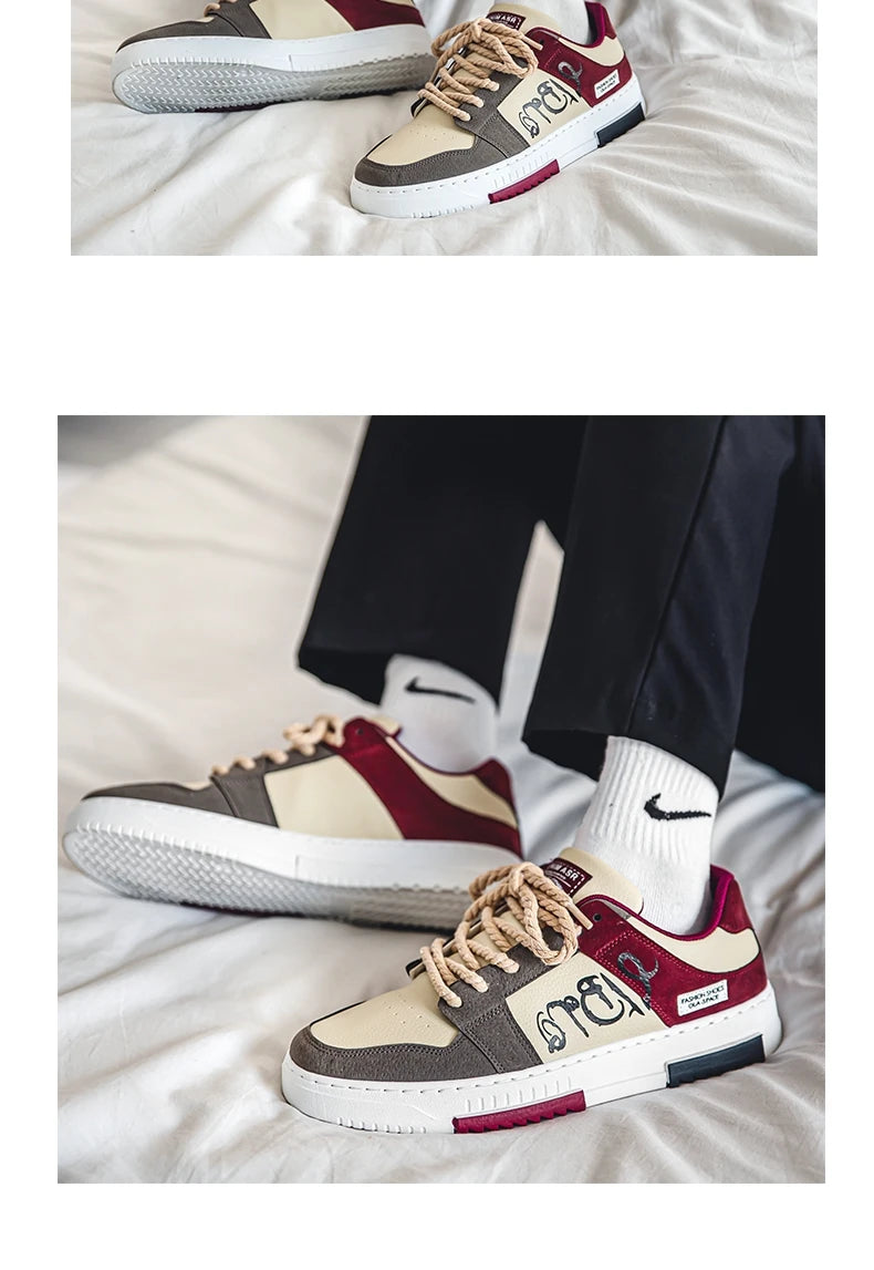 Men's thick soled casual shoes four seasonal soft soled comfortable outdoor walking shoes fashion Breathable student board shoes