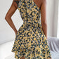Women Summer Casual Floral Print Ruffle Halter Dress