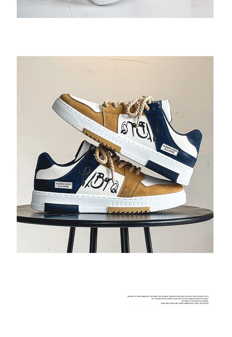 Men's thick soled casual shoes four seasonal soft soled comfortable outdoor walking shoes fashion Breathable student board shoes