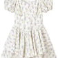 Princess Style Gathered Waist Bubble Sleeve One Shoulder Puffy Dress Floral Print Gentle Girl Summer New Arrival Dress