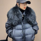 2023 Winter Puffer Jacket Women Large Real Raccoon Fur Collar Short Female Parkas Thick Warm 90% Goose Down Coat Loose