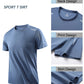 CHRLCK Men's Running Quick Drying T-shirts Breathable Hiking Fishing Tees Soft Elasticity Outdoor Sports Short Shirt Summer