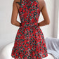 Women Summer Casual Floral Print Ruffle Halter Dress