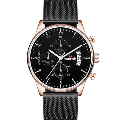SWISH 2022 Top Brand Luxury Men Watches Waterproof Stainless Steel Wristwatch Men&#39;s Chronograph Casual Quartz Watch