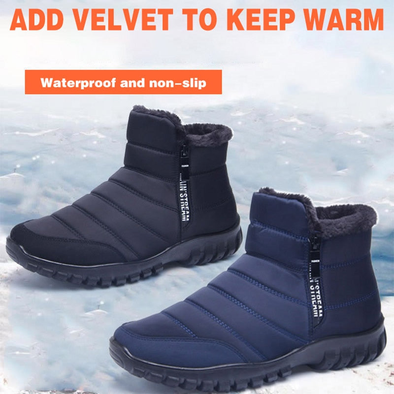 2022 winter boots men waterproof snow men shoes flat Casual Winter Shoes Ankle Boots for Women plus Size Couple shoes