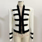 HIGH STREET Newest 2022 Designer Jacket Women's Color Block Collarless Lion Buttons Band Jacket