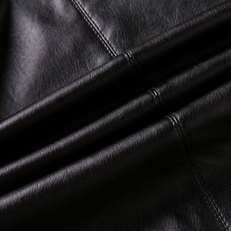 Thoshine Brand Spring Autumn Men PU Leather Jackets Buttons Thin Korean Fashion Casual Coats Outerwear Slim Fit Leather Jacket