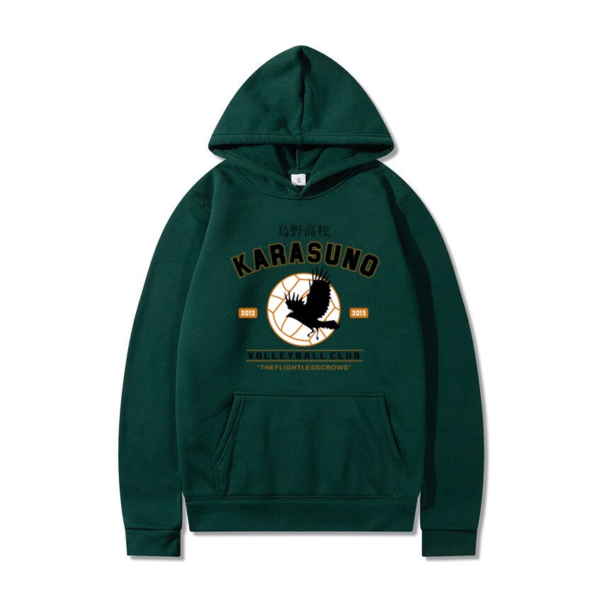 Men&#39;&#39;s Hoodies  Cartoon Haikyuu Funny Japanese Anime Streetwear Harajuku Karasuno Fly High Graphic Sweatshirts Men Women Hoodie