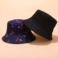 Panama Bucket Hats Women Men Reversible Fruit Banana Watermelon Cherry Print Fisherman Hat Casual Harajuku Hip Hop Bucket Cap