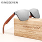 KINGSEVEN Brand Wooden Vintage Sunglasses Men Polarized UV400 Flat Lens Rimless Square Frame Women Sun Glasses Oculos Gafas