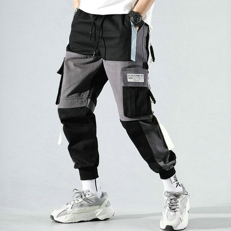 Ribbons Harem Joggers Men Cargo Pants Streetwear 2022 Hip Hop Casual Pockets Track Pants Male Harajuku Fashion Trousers