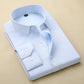 Men&#39;s Business Formal Shirts Men Work Shirts Plain Long Sleeve Solid Color Shirt No Pocket Office-wear Clothing