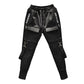 Streetwear Black Harem Pants Men Elastic Waist Punk Pants With Ribbons Casual Slim Jogger Pants Men Hip Hop Trousers