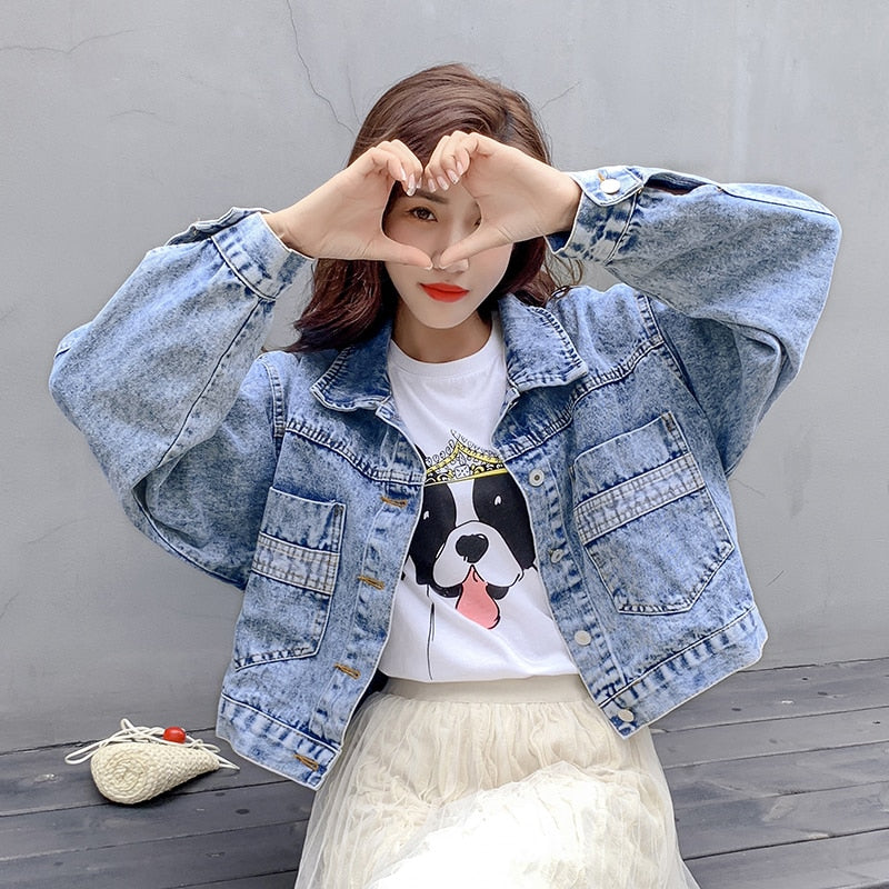 Jeans Jackets Coats Women 2019 Short Casual Denim Coat New Autumn Long Sleeve Jaqueta Feminina Chaquetas Mujer Jeans Jacket