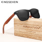 KINGSEVEN Brand Wooden Vintage Sunglasses Men Polarized UV400 Flat Lens Rimless Square Frame Women Sun Glasses Oculos Gafas