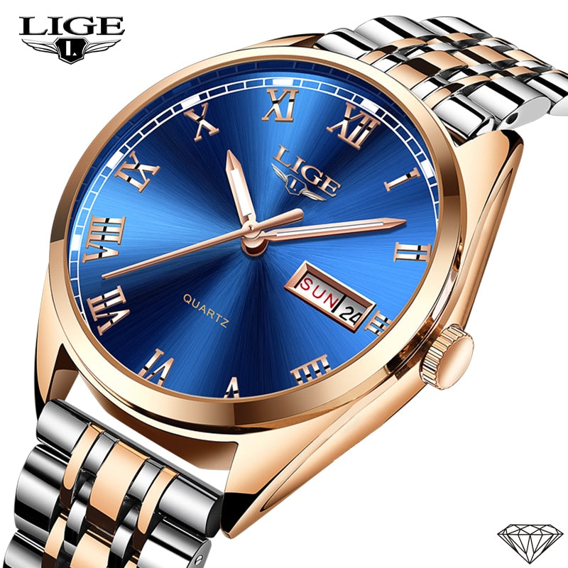 2022 LIGE New Rose Gold Women Watch Business Quartz Watch Ladies Top Brand Luxury Female Wrist Watch Girl Clock Relogio Feminin