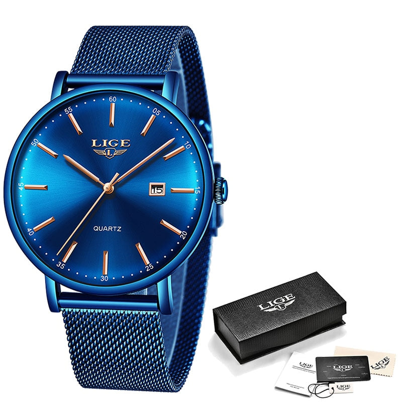 2022 LIGE New Rose Gold Women Watch Business Quartz Watch Ladies Top Brand Luxury Female Wrist Watch Girl Clock Relogio Feminin