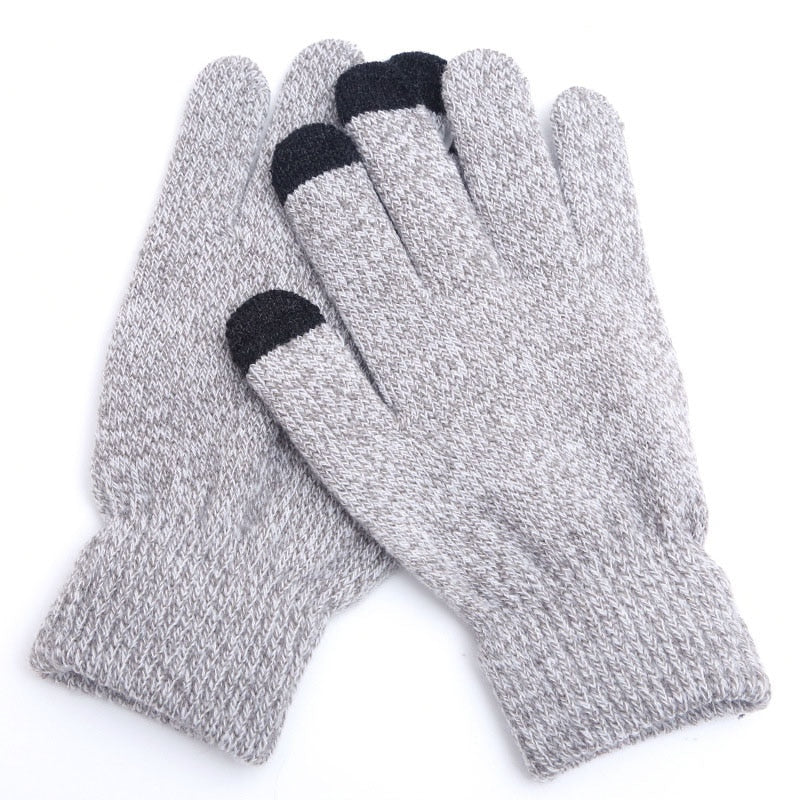 Winter Touch Screen Gloves Men Women Warm Stretch Knit Full Finger Imitation Wool Mittens Guantes Magic Crochet Luvas Thicken