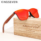 KINGSEVEN Brand Wooden Vintage Sunglasses Men Polarized UV400 Flat Lens Rimless Square Frame Women Sun Glasses Oculos Gafas