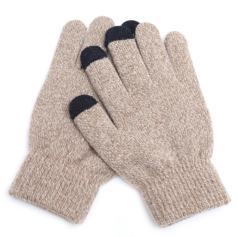 Winter Touch Screen Gloves Men Women Warm Stretch Knit Full Finger Imitation Wool Mittens Guantes Magic Crochet Luvas Thicken