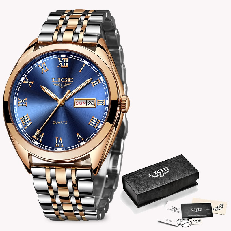 2022 LIGE New Rose Gold Women Watch Business Quartz Watch Ladies Top Brand Luxury Female Wrist Watch Girl Clock Relogio Feminin