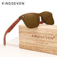 KINGSEVEN Brand Wooden Vintage Sunglasses Men Polarized UV400 Flat Lens Rimless Square Frame Women Sun Glasses Oculos Gafas