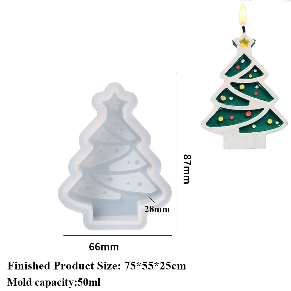 Christmas Tree Candle Wax Mold Silicone Handmade Scented Candle Soap Mould DIY Gypsum Resin Ornament Making Mold Home Decoration