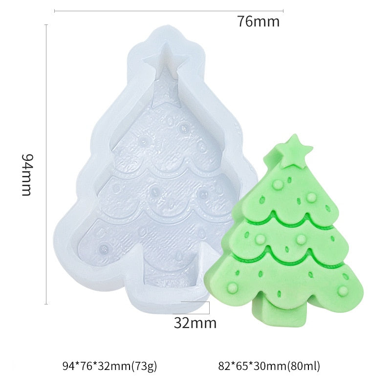 Christmas Tree Candle Wax Mold Silicone Handmade Scented Candle Soap Mould DIY Gypsum Resin Ornament Making Mold Home Decoration