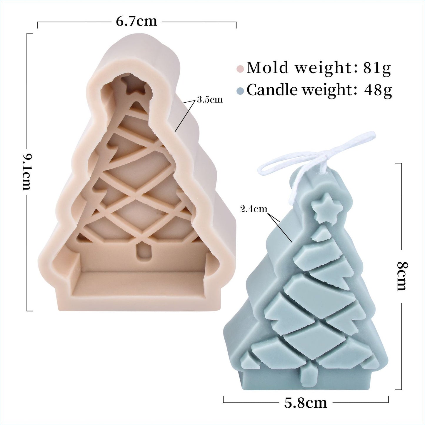 Christmas Tree Candle Wax Mold Silicone Handmade Scented Candle Soap Mould DIY Gypsum Resin Ornament Making Mold Home Decoration