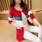 2022 Spring Women&#39;s Long Sweater Cashmere Autumn Cardigan knitting Sweater Pink Black Red Print Winter Fashion Slim Women 7479