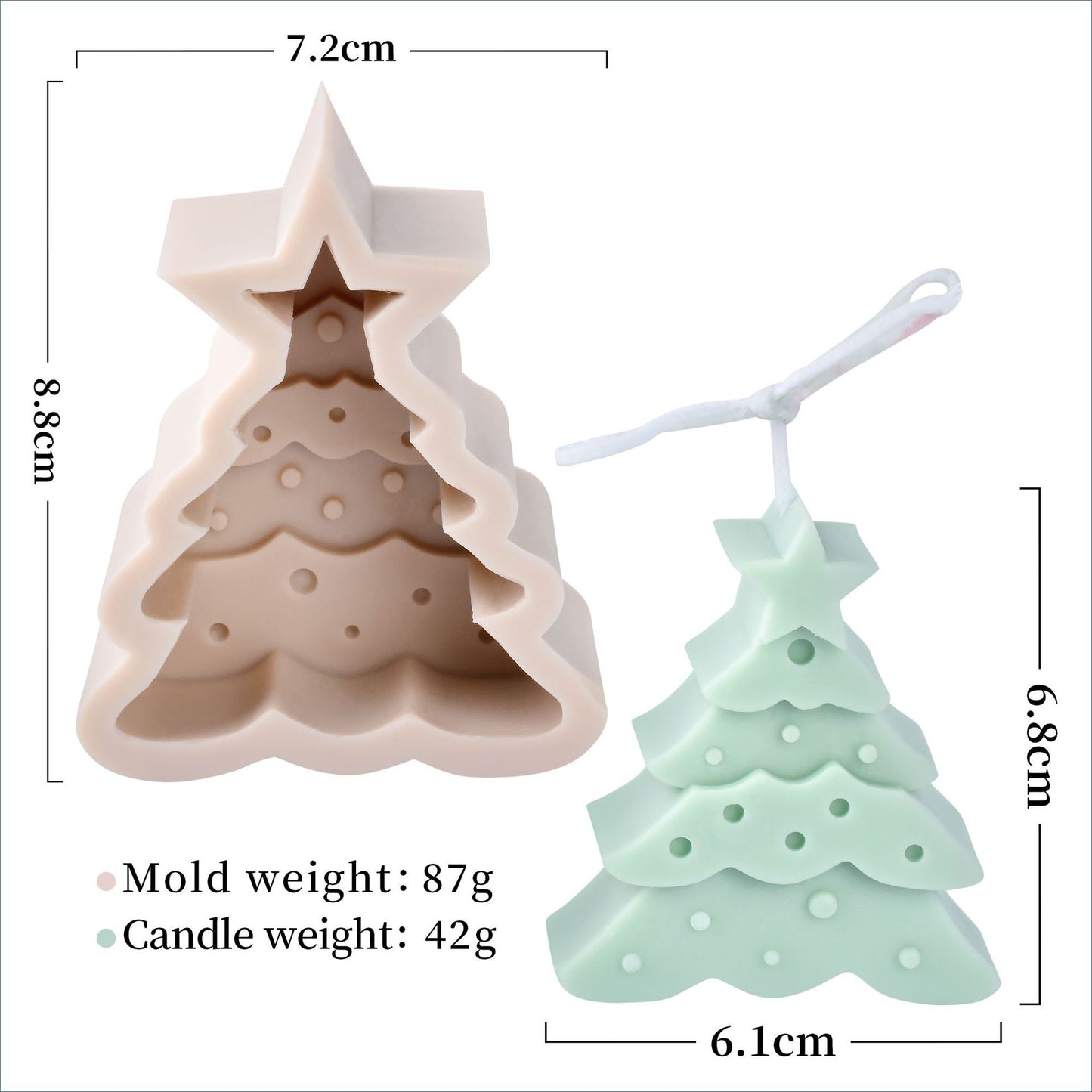 Christmas Tree Candle Wax Mold Silicone Handmade Scented Candle Soap Mould DIY Gypsum Resin Ornament Making Mold Home Decoration