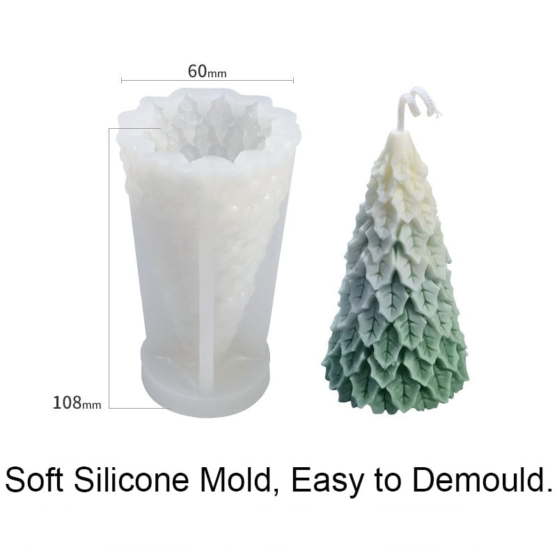 Christmas Tree Candle Wax Mold Silicone Handmade Scented Candle Soap Mould DIY Gypsum Resin Ornament Making Mold Home Decoration