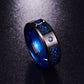 JQUEEN US SIZE 8mm Carbon Fiber Scrub Blue Zircon Men Rings Tungsten Carbide Ring Anillos Para Hombres Black Dragon