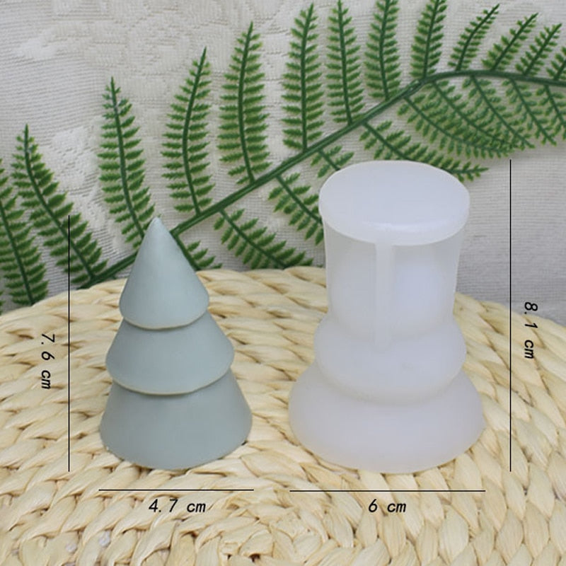 Christmas Tree Candle Wax Mold Silicone Handmade Scented Candle Soap Mould DIY Gypsum Resin Ornament Making Mold Home Decoration