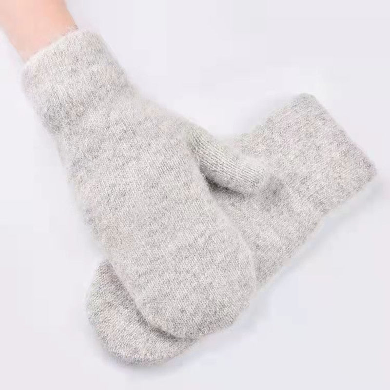 Winter Touch Screen Gloves Men Women Warm Stretch Knit Full Finger Imitation Wool Mittens Guantes Magic Crochet Luvas Thicken