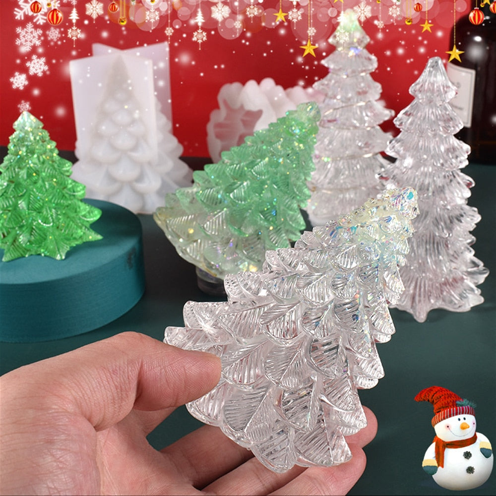 Christmas Tree Candle Wax Mold Silicone Handmade Scented Candle Soap Mould DIY Gypsum Resin Ornament Making Mold Home Decoration