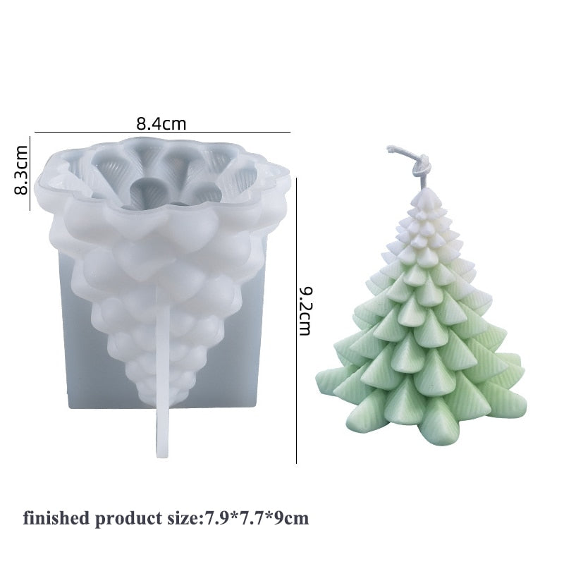 Christmas Tree Candle Wax Mold Silicone Handmade Scented Candle Soap Mould DIY Gypsum Resin Ornament Making Mold Home Decoration