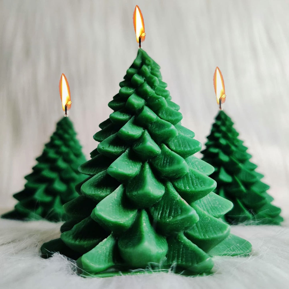 Christmas Tree Candle Wax Mold Silicone Handmade Scented Candle Soap Mould DIY Gypsum Resin Ornament Making Mold Home Decoration
