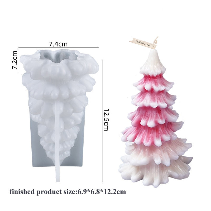 Christmas Tree Candle Wax Mold Silicone Handmade Scented Candle Soap Mould DIY Gypsum Resin Ornament Making Mold Home Decoration